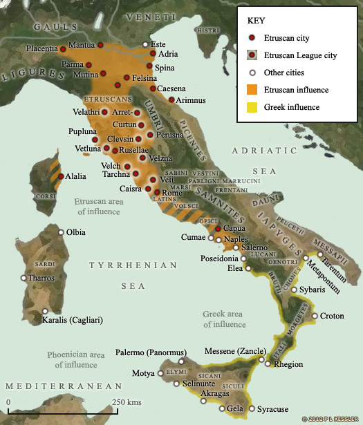 Etruscan zon map 2 Unknown Tuscany